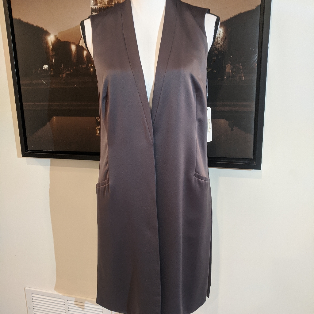 Laundry Grey Satin/Silk Tunic Cardigan. Sz 6
